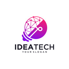 Creative Bulb Technology Logo Vector Template
