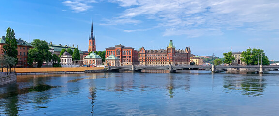 Panoramic view of Stockholm city in Sweden.