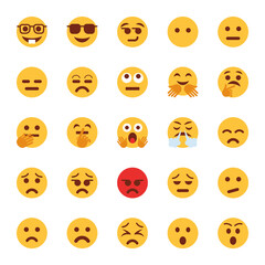 Flat icons for emojis.
