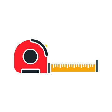 Tape Measure Icon Design. Measurement Tape Vector Style Flat Trendy. Vector Illustration