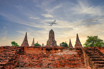 The beauty that remains old At Wat Chaiwatthanaram Phra Nakhon Si Ayutthaya Province, Thailand.
