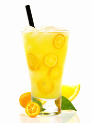 Cumquat Cocktail on white Background - Isolated