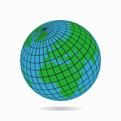 VECTOR ILLUSTRATION GLOBE GEOGRAPHICAL MAPS