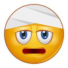 Fototapeta premium Gradient style emoji pain.