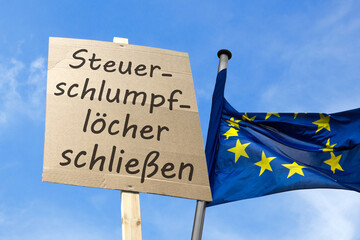 Steuerschlumpflöcher schließen, EU - obrazy, fototapety, plakaty