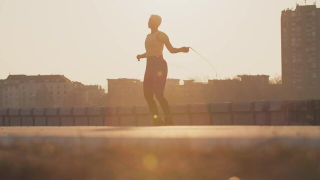 Sportswoman working out.