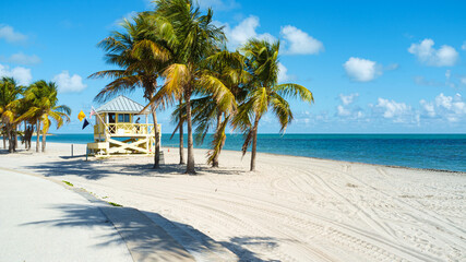 Beautiful Crandon Park beach in Key Biscayne in Miami - 435867215
