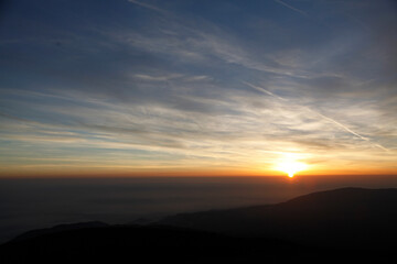 clouds and horizon at sunrise