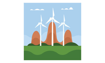 Wind turbines in the field