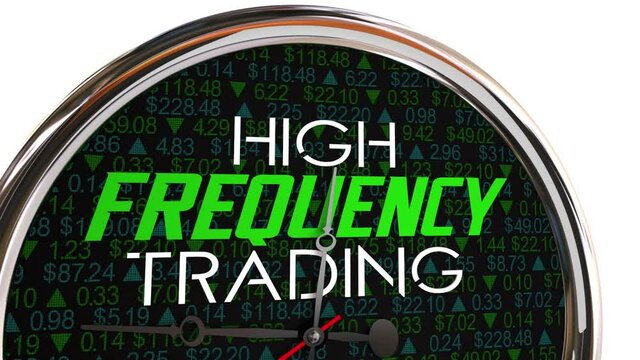 High Frequency Trading Clock Fast Trades Speed Quick Transactions 3d Animation
