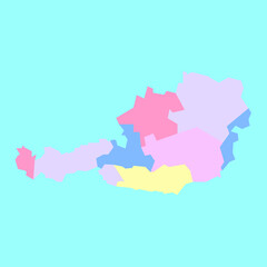 Vector map of Austria to study