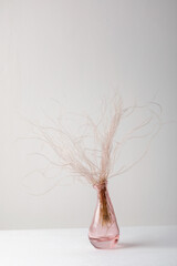 Dried feather grass in a vase. Eco-friendly decor