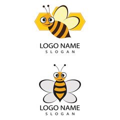 Bee Logo Template vector icon illustration design