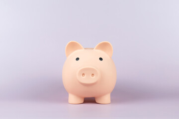 Piggy bank on pink background. Concept for invest and saving success in the future goal
