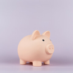 Piggy bank on pink background. Concept for invest and saving success in the future goal