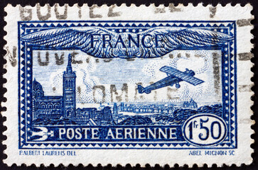Postage stamp France 1930 view of Marseille
