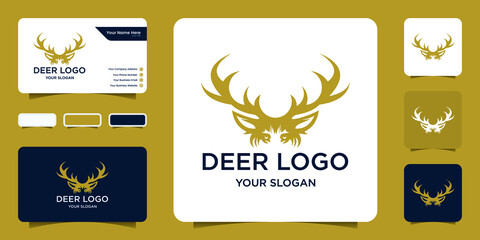 premium deer antler design logo	