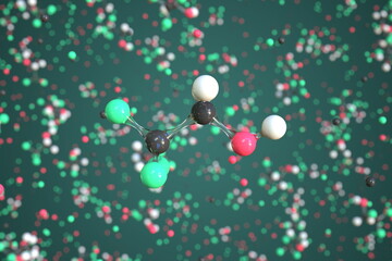 Molecule of 2,2,2-trifluoroethanol, conceptual molecular model. Conceptual 3d rendering