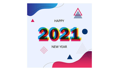 Fototapeta premium Happy New Year 2021