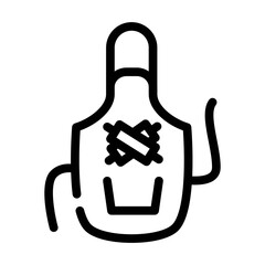 apron for cooking line icon vector. apron for cooking sign. isolated contour symbol black illustration