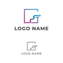 logo abstract for business technology, computer, media, art, internet, network, startup, product, retail, software developer, service industry. ready for print and digital