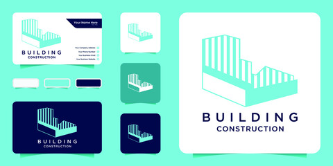 Initials abstract logo design real estate building logo