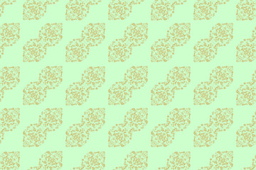 Seamless pattern with interesting doodles on colorfil background. Pano. Raster illustration.