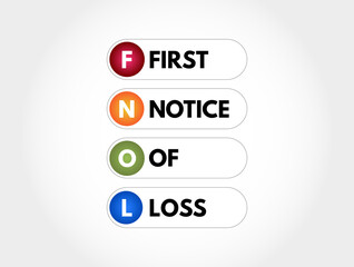 FNOL - First Notice Of Loss acronym, business concept background
