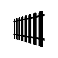 Fence icon. Black silhouette. Front side view. Vector simple flat graphic illustration. The isolated object on a white background. Isolate.