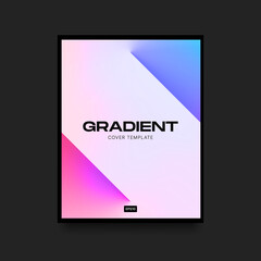 Blue and Pick Gradient Cover Template. Vector illustration