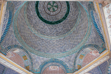 Mosaic tiles on the Dome of the Rock, Temple Mount, Jerusalem, Israel