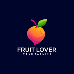 orange fruit gradient logo design