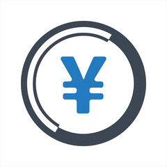 Obraz premium Yen coin icon, vector and glyph