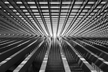 Symmetrical  lines in architecture, abstract Perspective 