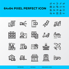 Set of Puzzle Related Vector Line Icons. Problem solving, puzzle pieces, problem discussion.64x64 pixel perfect icons