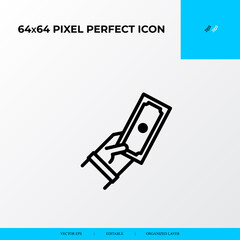 Cash payment icon. Logistics process 64x64 pixel perfect icon