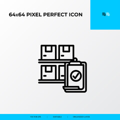 Inventory control icon. Logistics process 64x64 pixel perfect icon