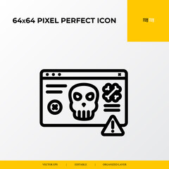 web hacked icon. web design and development 64x64 pixel perfect icon