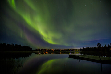 Naklejka na ściany i meble Northern lights in Kiruna, Lapland, Northern Sweden