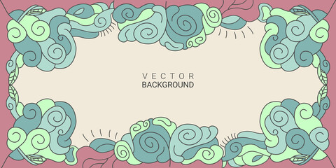 Colorful abstract background hand-drawn pattern, floral, waves,nature background