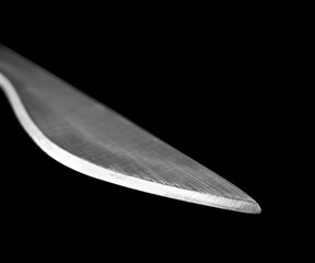 Knife blade isolated on black background