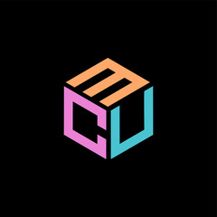 Hexagon logo with the letters MCU design