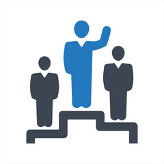 Business winners icon, vector and glyph