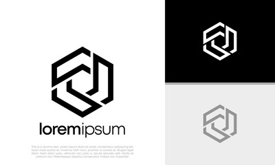 Abstract artificial intelligence logo. Innovative high tech logo template. Smart computer. machine learning. Cognitive logo. Technology Logo.