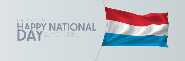 Luxembourg national day vector banner, greeting card.