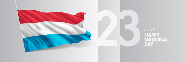 Luxembourg happy national day greeting card, banner vector illustration