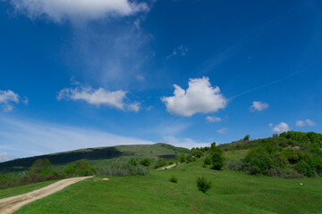 Naklejka premium Landscape with blue sky