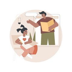 Home-school your kids abstract concept vector illustration. Distance learning, remote home education, structured school program, parents help kids study during quarantine abstract metaphor.