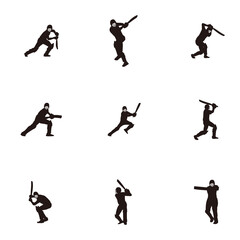 sport woman swing his tennis racket silhouette - tennis athlete cartoon silhouette isolated on white