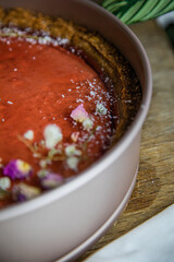 vegan poppy flower cheesecake